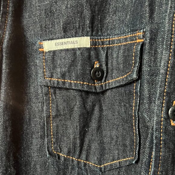 Non-stretch Raw/Selvedge Denim Button Up Shirt - Picture 4 of 9